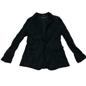 Rag & Bone Women's Black Blazer 42nd St Lace Detailing Size 6 Workwear